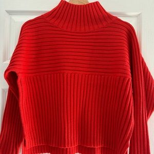 Rope Picnic Red Mock Neck Sweater
